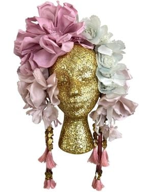 Julia Clancey Bloom Band — Blush Rose & Sage Peony Crown Headband - Green