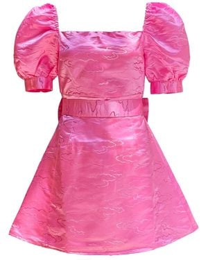 Madeleine Simon Studio Valentines Day Cloud Satin Dress - Pink