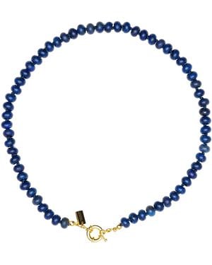 Christina Greene Sweet Stone Beaded Knotted Necklace - Blue