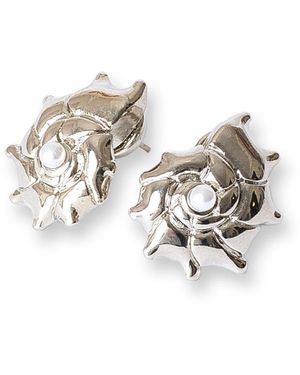Classicharms Leah Shell Stud Earrings - Metallic