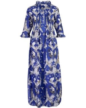 At Last Cotton Annabel Maxi Dress - Blue