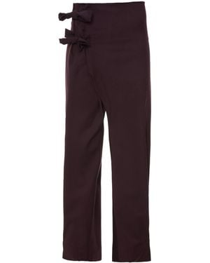 MOE Plum Wool Trousers - Purple