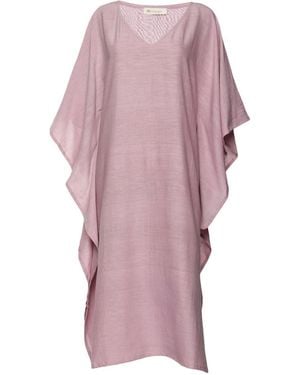 Heritagemoda Handwoven Cotton Kaftan Dress - Purple