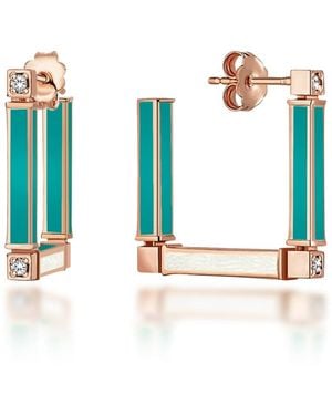 C|Nd|N by Candan Balto Megaron & Nile Enamel Square Earrings - Blue