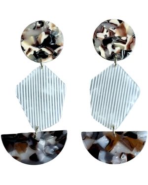 CLOSET REHAB Neutrals Pendulum Drop Earrings - White