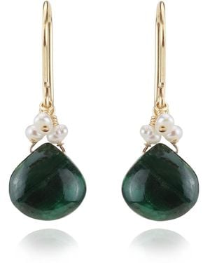 MOUNIR LONDON Malachite And Pearl Drop Earrings - Green