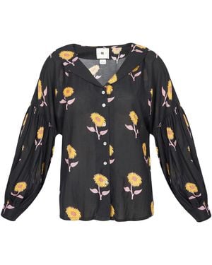 Em & Shi Sunflower Collared Top - Black