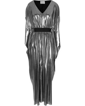 Silvia Serban Belted Gathered Dress - Grey