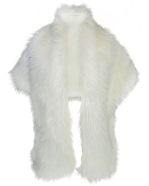 Jennafer Grace Material Girl Faux Fur Shawl - White