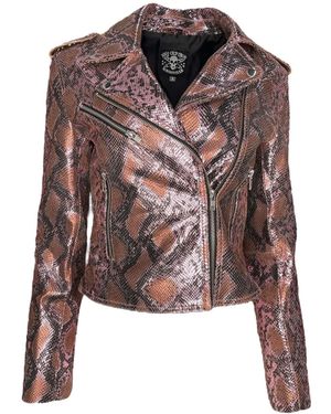 Any Old Iron Metallic Snake Leather Moto - Multicolour