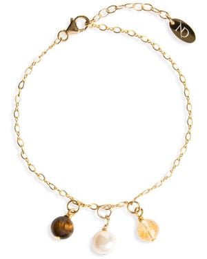 N'damus London Hatton Fine Three Charm Bracelet - Metallic