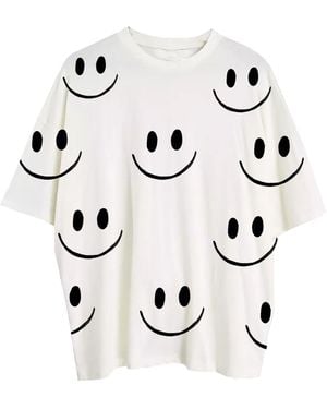 Quillattire Off Smiley Face T-Shirt - White
