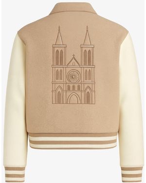 Freak Vault Neutrals Saint Philippe Cathedral Varsity Jacket - Natural