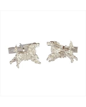 Simon Kemp Jewellers Leaping Spaniel Cufflinks - Metallic