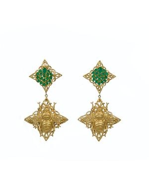 Stephanie Browne Australia Queen Bee Earrings - Green