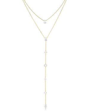 SET & STONES Layered Lariat Necklace - White