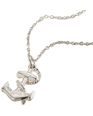 Posh Totty Designs Rope And Anchor Charm Necklace - White