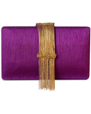 Simitri Royal Fringe Clutch - Purple