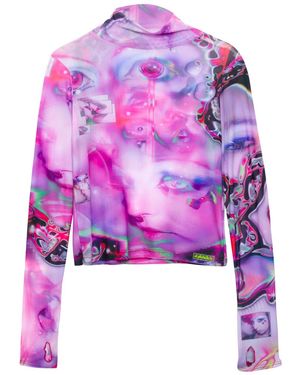Paloma Lira Punk Three-Way Turtle Neck Top - Purple