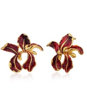 Milou Jewelry Fleur De Lis Earrings - Brown