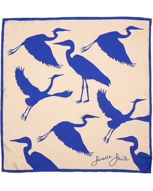 Fenella Smith Heron Silhouettes Silk Scarf - Blue
