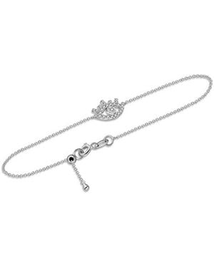 Genevieve Collection 18K Evil Eye Diamond Bracelet - Metallic