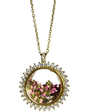 My Little Nature Handmade Plated Heather Necklace With Cubic Zirconia - Metallic