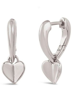 Dinny Hall Folded Heart Drop Hoops - Metallic