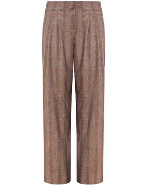 Mandragora Straight Checked Pants Gante - Brown