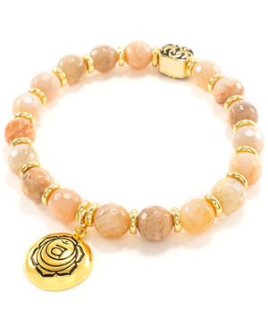 Seven Saints Sacral Chakra Activation Sunstone Bracelet, Finish - Metallic
