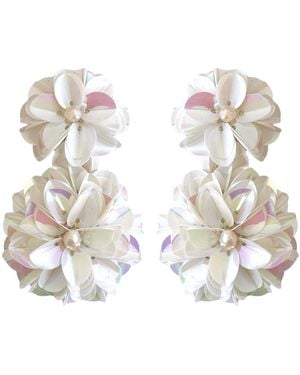 PINAR OZEVLAT Neutrals Blossom Drop Earrings Shell - Metallic