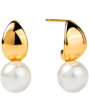 Zynnia Collective Dew Pearl Drop Earrings - Metallic