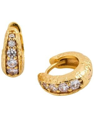 Claire Hill Designs Lab-Grown Diamond Huggie Hoops - Metallic