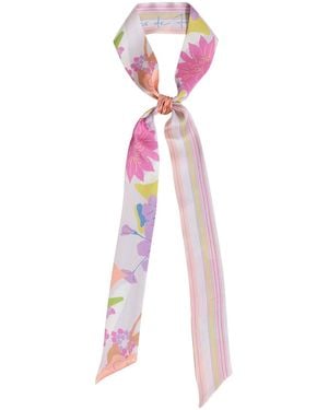 Lost Pattern Frida X Lost Pattern Frida's Garden Silk Skinny Scarf - Pink