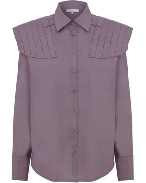Maan Istanbul Oversize Cotton Shirt - Purple