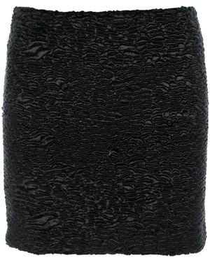 Silvia Serban Astrakhan Mini Skirt - Black