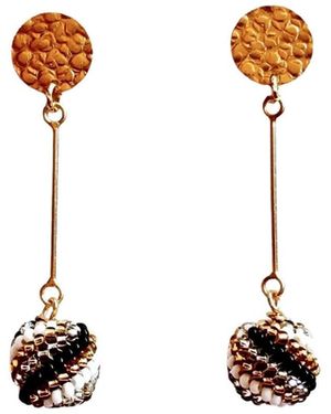 Iliana Arrazola Magic Ball, Dangle Earrings, And, Glass Beads, Beaded Jewellery - Metallic