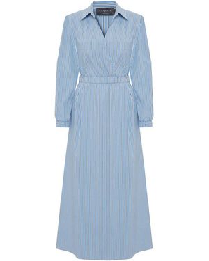 Exquise Regular Romantic Tiered Midi Dress - Blue
