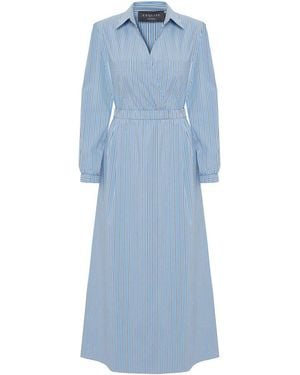 Exquise Regular Romantic Tiered Midi Dress - Blue