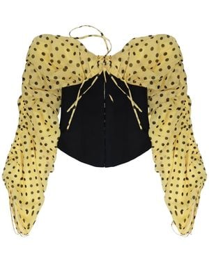 28Natelier Polka Dot Corset - Yellow
