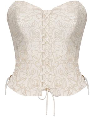 Elsava Ivory Bloom Corset - White