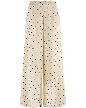 Traffic People Neutrals Spanish Harlem Cream And Polka Dot Rene Trousers - Natural