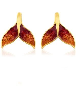 Milou Jewelry Whale Tail Earrings - Orange
