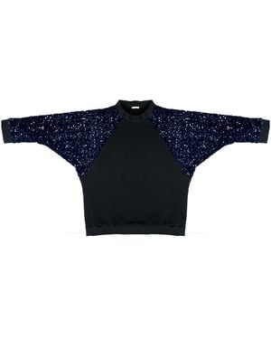 By Noa Rawitz Oversized Raglan Sleeve Sequins Jumper - Blue