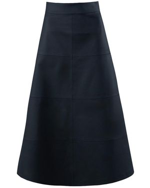 Vestiaire d'un Oiseau Libre Leather Midi Skirt - Blue