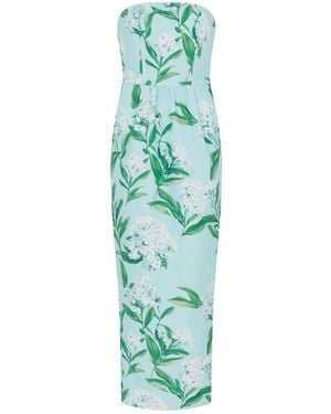 Sour Figs Lilac Blossom Strapless Dress - Green