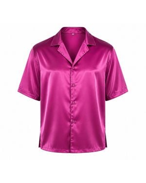 Hustle Flying Dragon Satin-Shirt - Purple