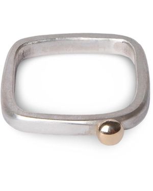 Golden Horn Jewellery Golden Bubble Dot Square Stacking Ring - Metallic