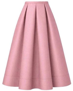 Cedar Rose Audrey Mikado Midi Skirt - Pink