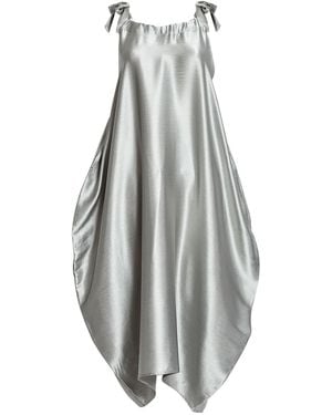 Bianca Popp Semiballoon Dress With Ribbons - Grey
